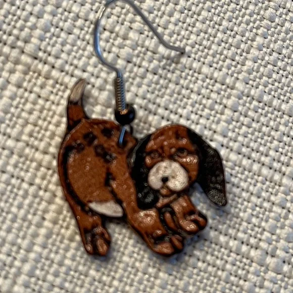 Dog Earrings lightweight leather - Picture 4 of 7